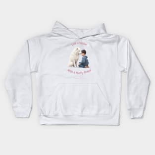 Samoyed, Friendship, the most adorable best friend gift to a Samoyed Lover Kids Hoodie